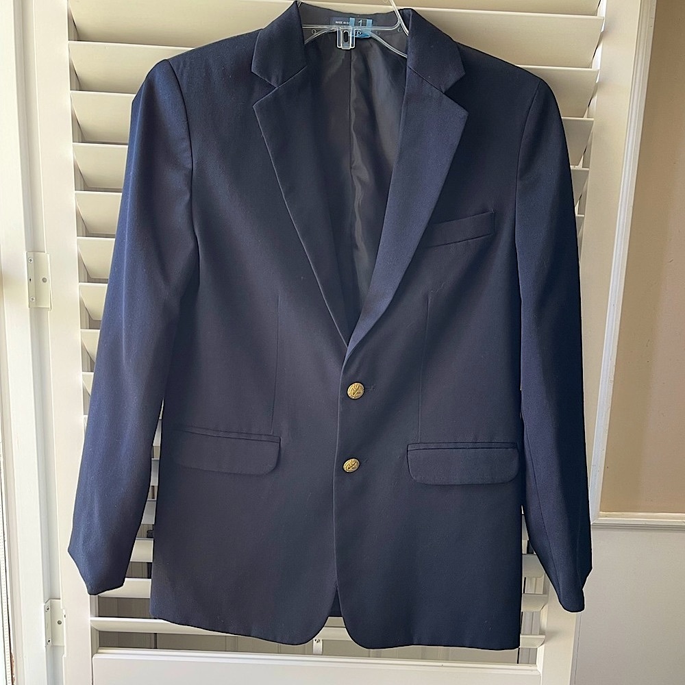 Boys navy blue blazer • Size 14 reg